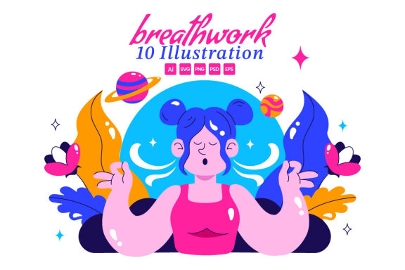 10 Peaceful Breathwork Session Illustration