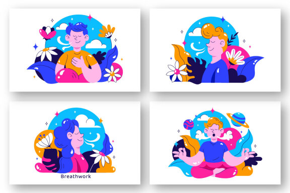 10 Peaceful Breathwork Session Illustration