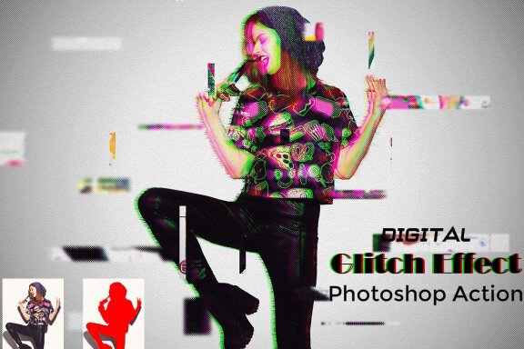 Digital Glitch Effect Photoshop Action