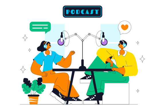 10 Podcast Studio Illustration