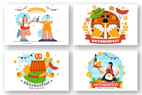 11 Happy Oktoberfest Beer Festival Illustration