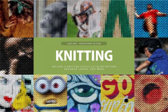 Knitting Photoshop Action