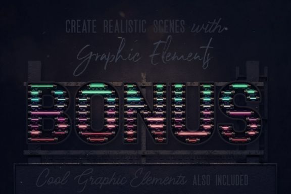 Colorful Neon 3D Lettering View 1