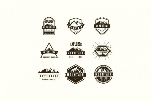 Set Mountain Adventure and Badges Logo