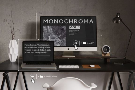 Free Customizable Workspace Mockup