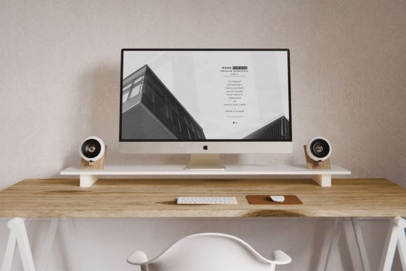 Free Customizable Workspace Mockup