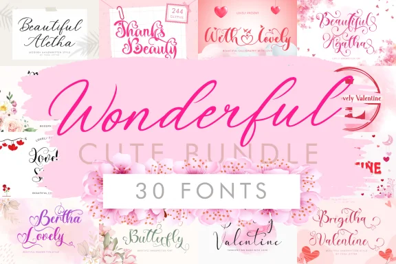 Wonderful Cute Bundle - 30 Fonts