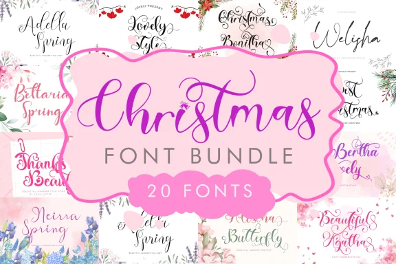 Christmas Font Bundle - 20 Fonts