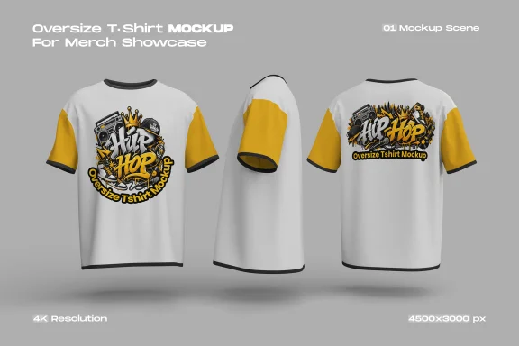 Oversized T-Shirt Mockup for Apparel