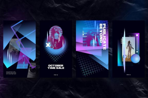 Holographic Modern Instagram Templates