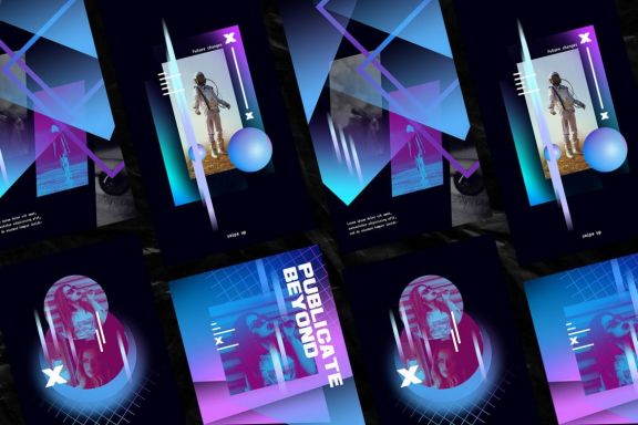 Holographic Modern Instagram Templates