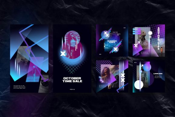 Holographic Modern Instagram Templates