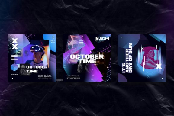 Holographic Modern Instagram Templates