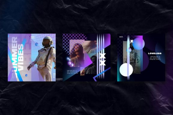 Holographic Modern Instagram Templates
