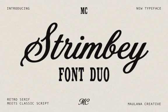 Strimbey Retro Serif Classic Script Font Duo