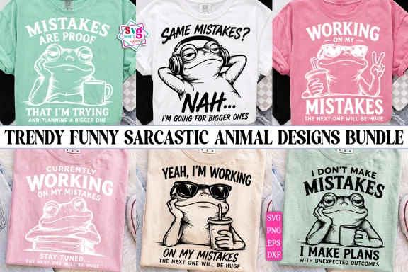 Funny Frog PNG Bundle Sarcastic Toad SVG