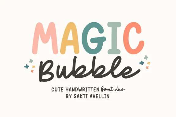 Magic Bubble - Cute Handwritten Font Duo