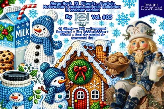 Megapack of 72 Premium Cliparts | Captain Nutcracker's Cookies & Milk Vol. 5