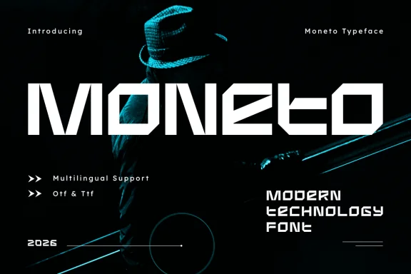 Moneto - Modern Technology Font