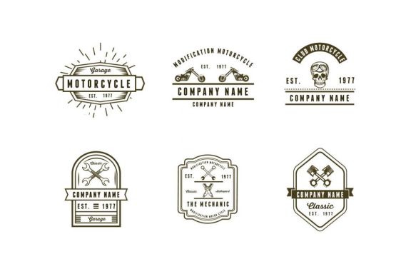 Set Badges Motorcycle Logo 1