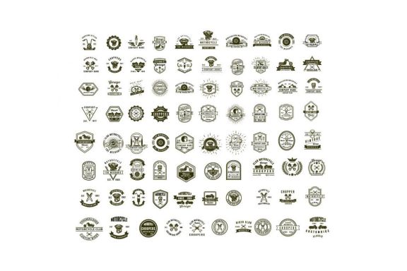 Kit 80 Set Motorcycle Badges Logo 