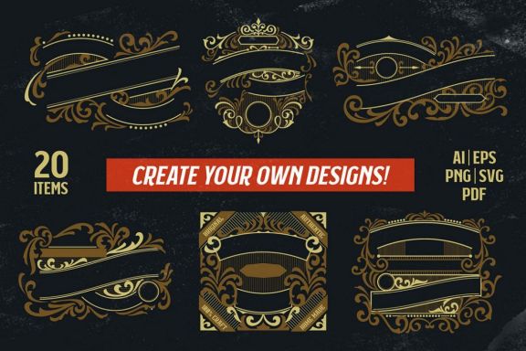 Victorian Ornaments Vector + Bonus