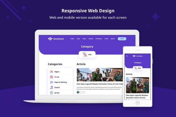 Amethyst - Esports Sketch Template