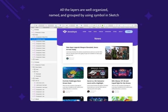 Amethyst - Esports Sketch Template