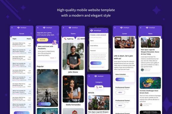 Amethyst - Esports Sketch Template