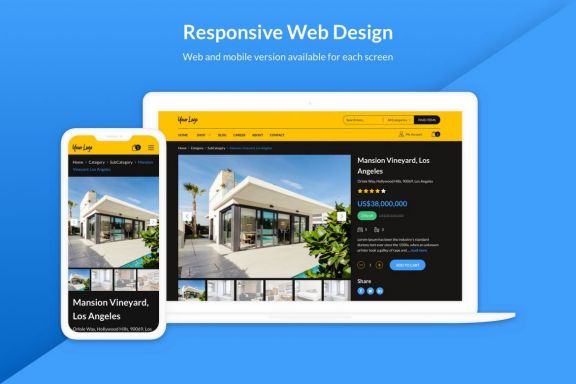 Fluorine | eCommerce Responsive Web UI Kit for Sketch