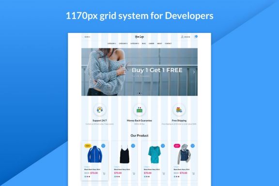 Fluorine | eCommerce Responsive Web UI Kit for Sketch