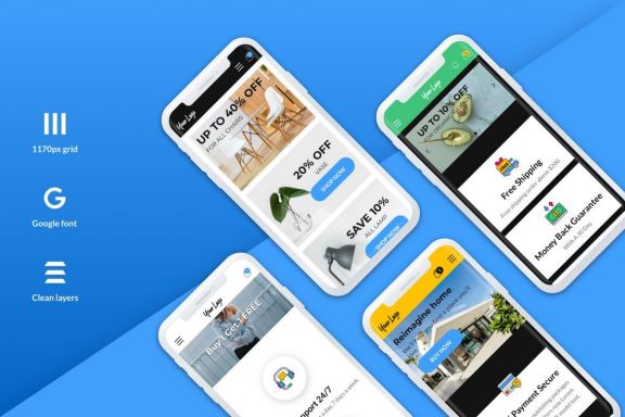 Fluorine | eCommerce Responsive Web UI Kit for Sketch