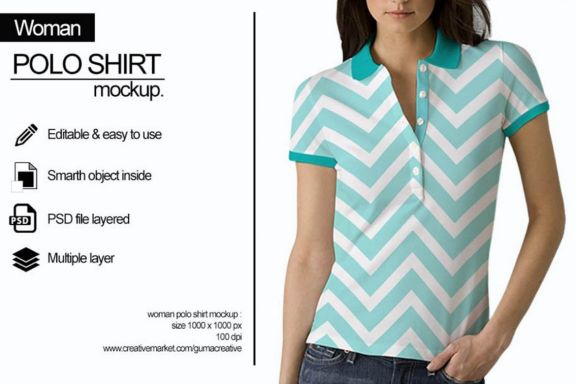 Women Polo Shirt Mock-up