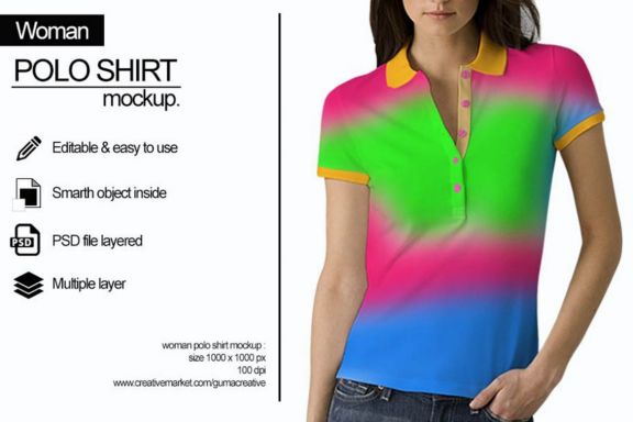 Women Polo Shirt Mock-up