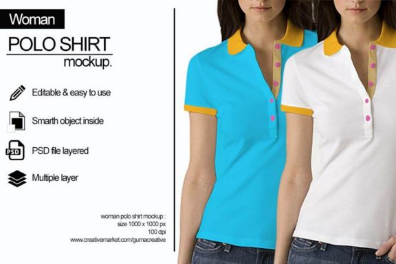 Women Polo Shirt Mock-up