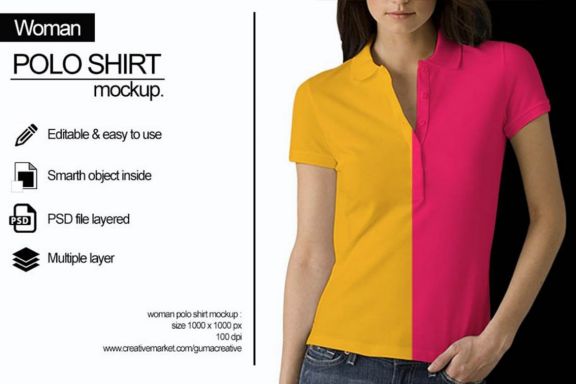 Women Polo Shirt Mock-up