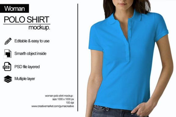 Women Polo Shirt Mock-up
