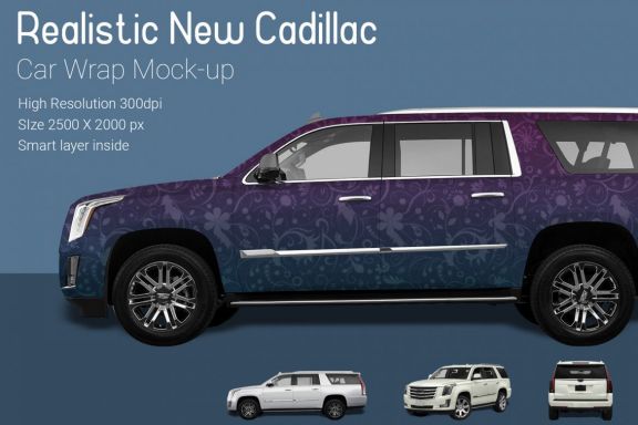 New Cadillac Car Wrap Mock-up