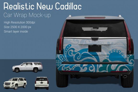 New Cadillac Car Wrap Mock-up