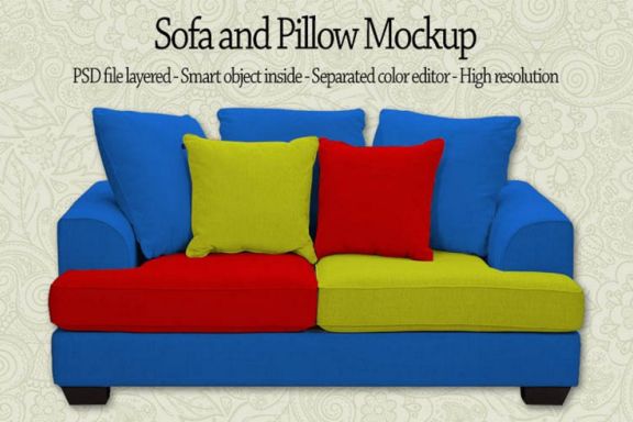 Sofa and pillow Mock-up