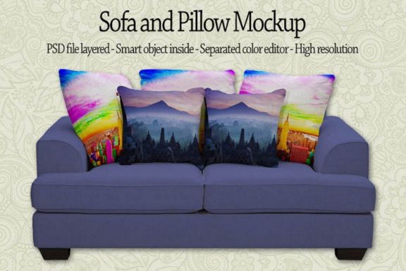 Sofa and pillow Mock-up
