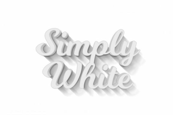 Simply White 3d text effect template