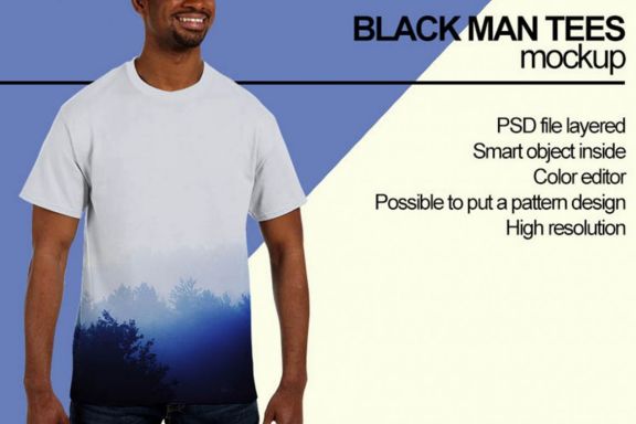 Black man T-shirt Mock-up