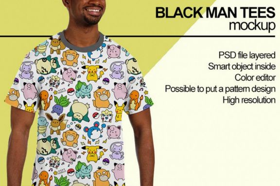 Black man T-shirt Mock-up