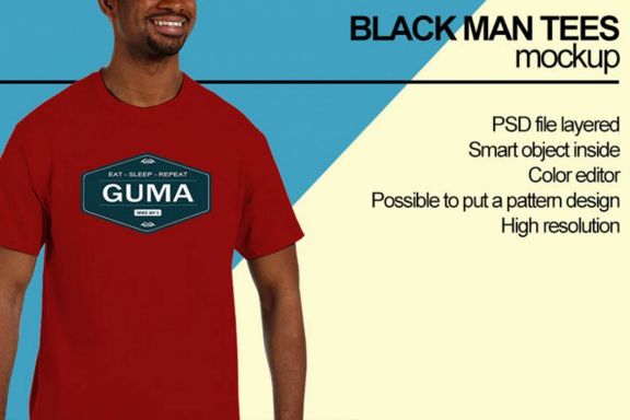 Black man T-shirt Mock-up