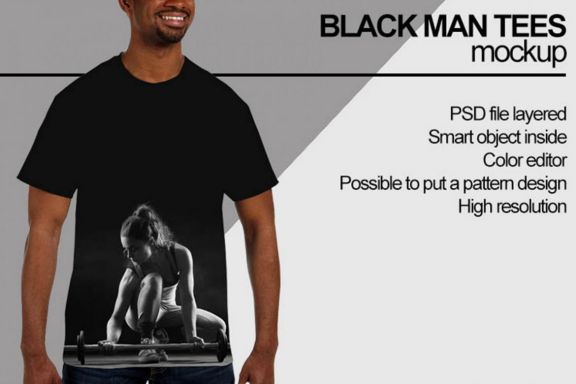 Black man T-shirt Mock-up