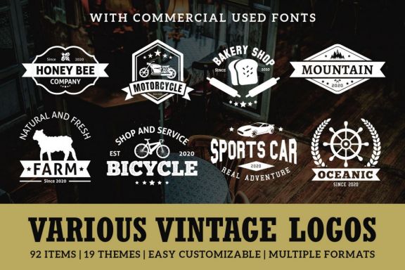  Various Vintage Logo Template Bundle