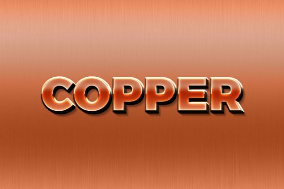 Copper 3d text effect template