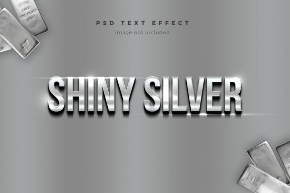 Shiny Silver 3d text effect template | Deeezy