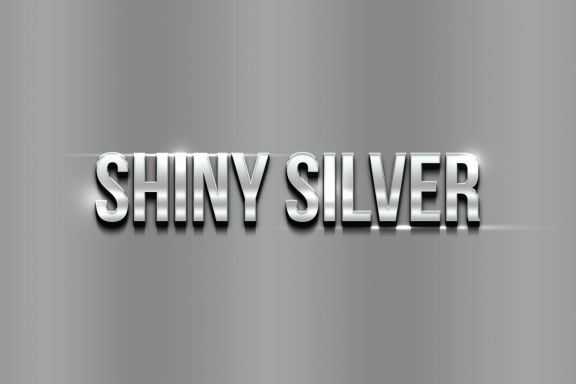 Shiny Silver 3d text effect template